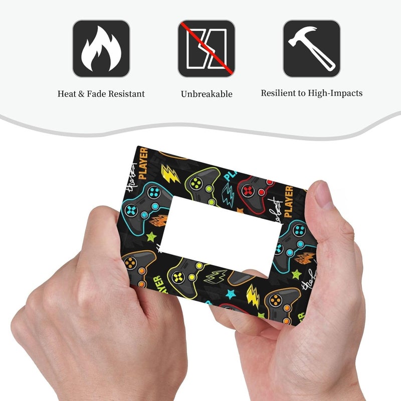IOFNG 1 Gang Electrical Decora/GFCI Device Wallplate Fun Graffiti Video Game Controller Gaming Gamer Teen Kids Boys Gamepad Single Decorator Rocker Outlet Light Switch Cover Electrical Faceplate Dimmer - Image 5